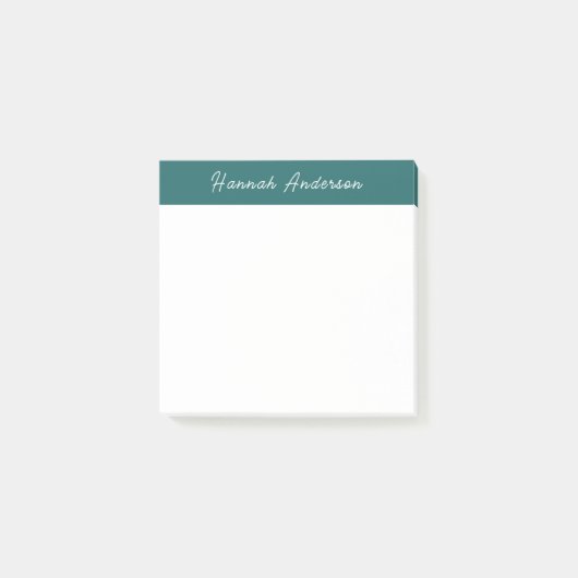 Post-it® Mignonne Simple Dark Green Monogramme Nom complet (Devant)