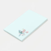 Post-it® Mignonne sirène chevauchant un dauphin sous la mer (Incliné)