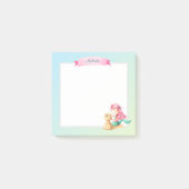 Post-it® Mignonne Turquoise Rose Sirène Personnalisée (Devant)