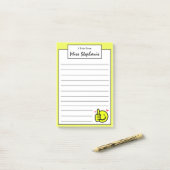 Post-it® Mignonne Yellow Thumbs Up Smile Face De L'Enseigna (Sur un bureau)