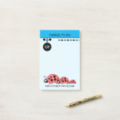 Post-it® Mignonnes coccinelles choses à faire nom enfants b (Sur un bureau)
