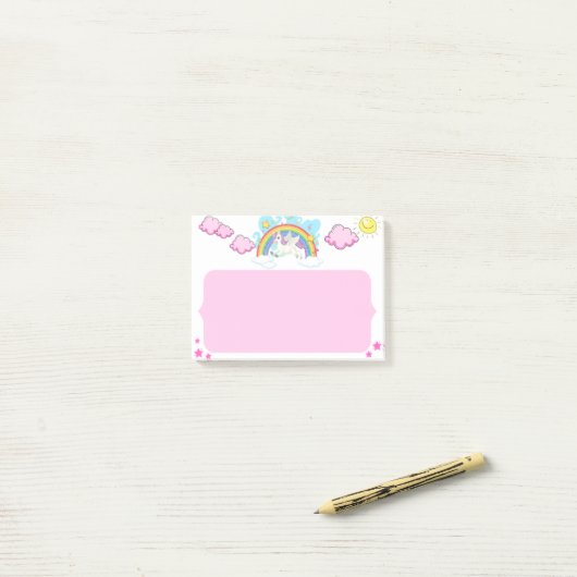 Post-it® Mignonnes notes collantes Unicorne (Sur un bureau)