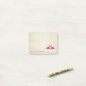 Post-it® Mignons Adorables Flamants Stylés (Sur un bureau)