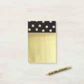 Post-it® Mignons Elégants Faux Gold Dots Noirs (Sur un bureau)