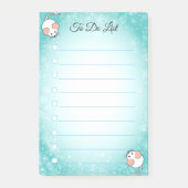 Post-it® Mignons souris blanches sur bleu turquoise et blan (Devant)