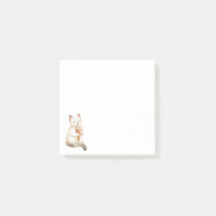 Post-it® Minceur Tan et blanc Cat Ice Cream Cone