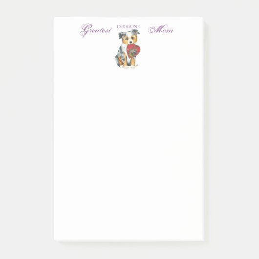 Post-it® Mini American Shepherd Heart Maman (Devant)