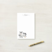 Post-it® Mini bloc - notes de Schnauzer (Sur un bureau)