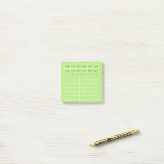 Post-it® Mini calendrier du planificateur mensuel minimalis (Sur un bureau)