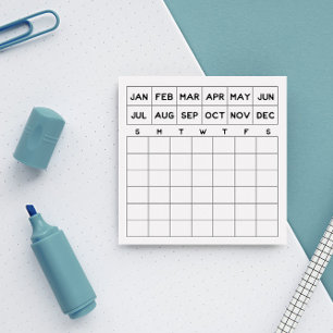 Post-it® Mini calendrier minimaliste du planificateur mensu