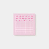 Post-it® Mini calendrier Pink Minimalist mensuel (Devant)