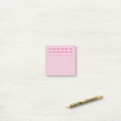 Post-it® Mini calendrier Pink Minimalist mensuel (Sur un bureau)