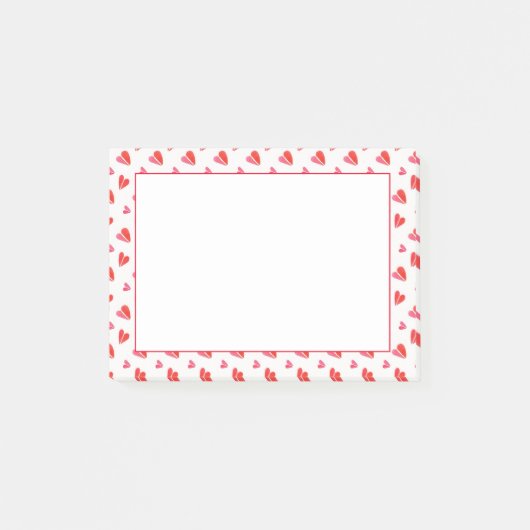 Post-it® MINI COEURS 4x3 Post It Note Pad (Devant)