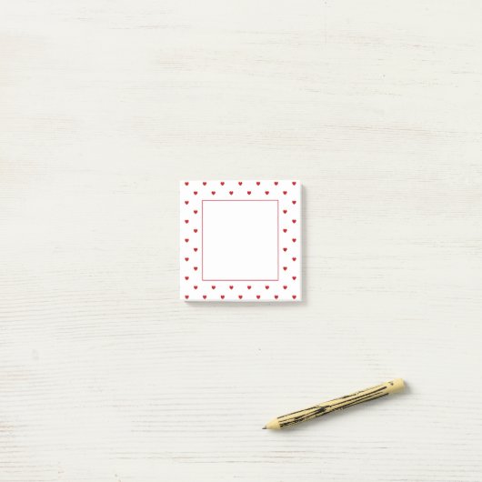 Post-it® Mini Coeurs de velours rouge (Sur un bureau)