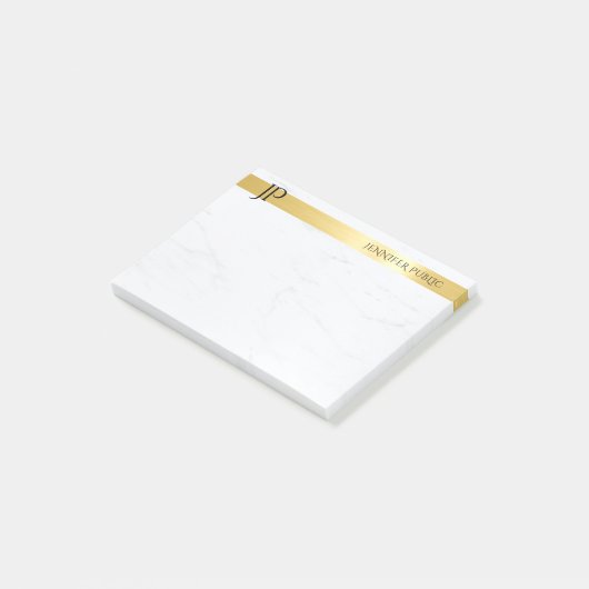 Post-it® Mini Modèle Or Et Marbre Élégant Moderne (Incliné)