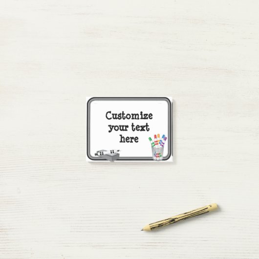 Post-it® Mini tableau blanc amusant (Sur un bureau)