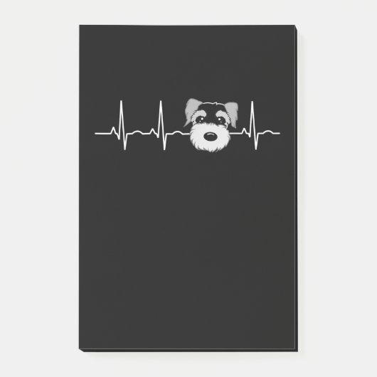 Post-it® Miniature Schnauzer Heartbeat Mini Schnauzer Face (Devant)