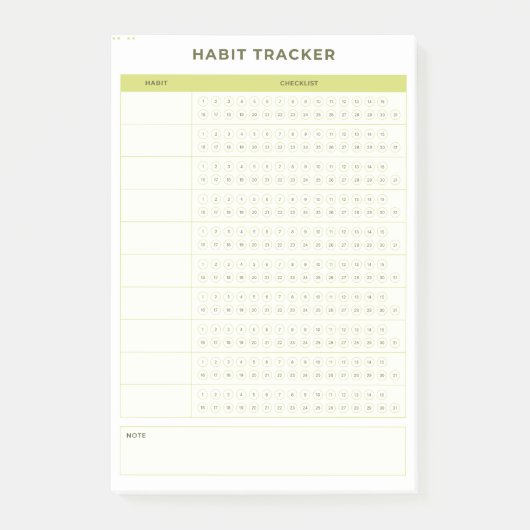 Post-it® Minimal Green Daily Checklist Planner Design (Devant)