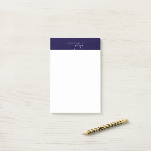 Post-it® Minimal moderne Professionnel Bleu Simple (Sur un bureau)