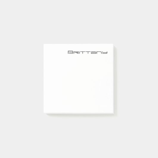 Post-it® Minimal Monogram Black and White Custom Name Year (Devant)