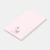 Post-it® Minimal Pastel rose initial et personnalisé (Incliné)