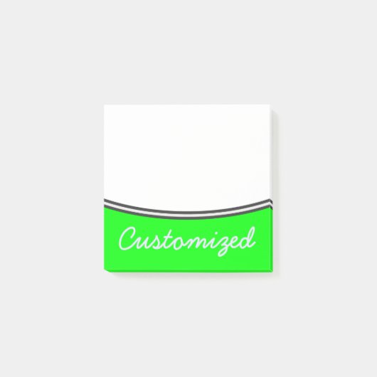 Post-it® Minimal, simple, arrière - plan de chaux + Nom de (Devant)