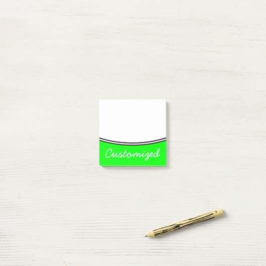 Post-it® Minimal, simple, arrière - plan de chaux + Nom de (Sur un bureau)