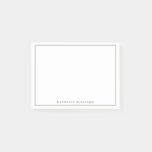 Post-it® Minimalist Basic Personalize Black Stationery (Devant)