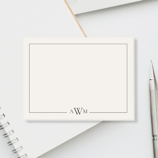 Post-it® Minimalist Black and Ivory Three Letter Monogram