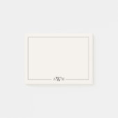 Post-it® Minimalist Black and Ivory Three Letter Monogram (Devant)