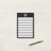 Post-it® Minimalist Black White Business Logo To Do List (Sur un bureau)