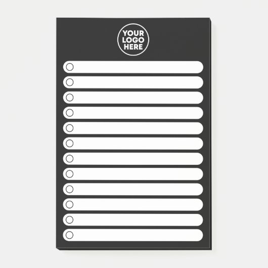 Post-it® Minimalist Black White Business Logo To Do List (Devant)