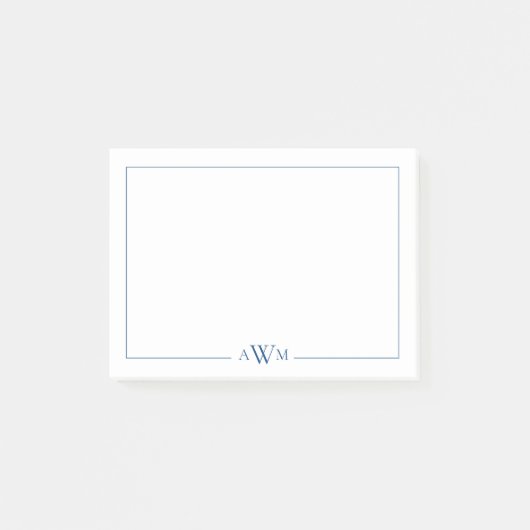 Post-it® Minimalist Blue Three Letter Monogram (Devant)