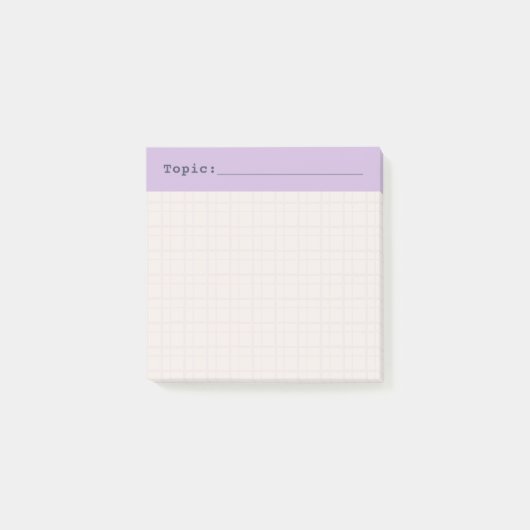 Post-it® Minimalist HandDrawn Grid Topic Header Lilac (Devant)