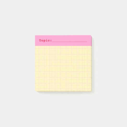 Post-it® Minimalist HandDrawn Grid Topic Header Yellow (Devant)