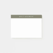 Post-it® Minimalist Olive Green Elegant Monogram (Devant)