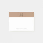 Post-it® Minimalist Script Metallic Taupe Gold Monogram (Devant)