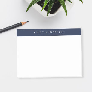 Post-it® Minimaliste Bleu Marine Élégant Monogramme