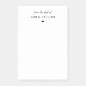 Post-it® Minimaliste Du Bureau Du Coeur De Script Moderne (Devant)