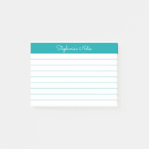 Post-it® Minimaliste Élégant Turquoise Doublé Personnalisé