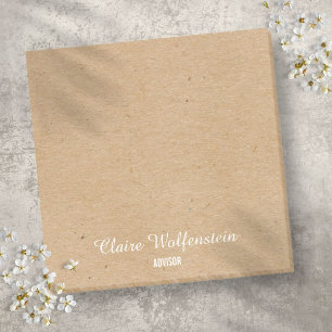 Post-it® Minimaliste Kraft Rustique Script Personnalisé