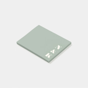 Post-it® Minimaliste Moderne Monogramme Vert Sauge Personna
