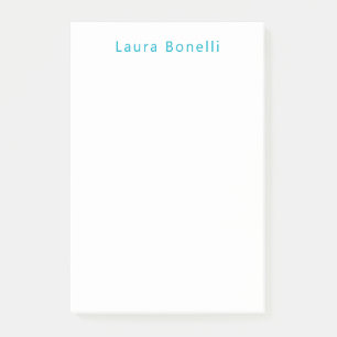 Post-it® Minimaliste Moderne Professionnel Nom Bleu Azur