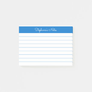 Post-it® Minimaliste Moyen Bleu Linu Personnalisé