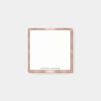 Post-it® Minimaliste Nom Personnalisé Professionnel Rose Go