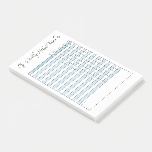 Post-it® Minimaliste Pastel Blue Weekly Habit Tracker (Incliné)