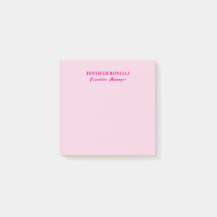 Post-it® Minimaliste rose tendance personnalisé nom personn