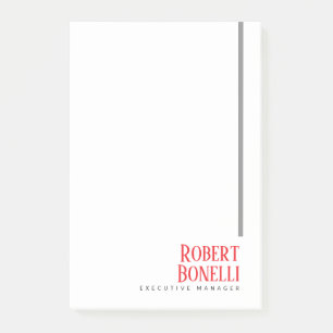 Post-it® Minimaliste uni noir rouge & blanc uni moderne