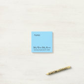 Post-it® Minimum Simple Blue Fun Date d'échéance Baby showe (Sur un bureau)