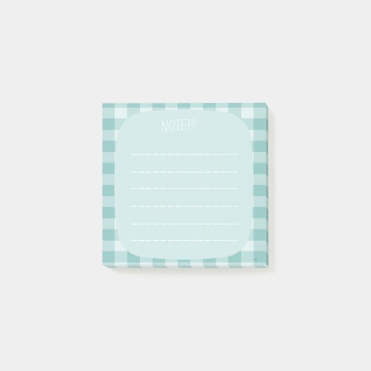 Post-it® Mint Plaid Note Design (Devant)